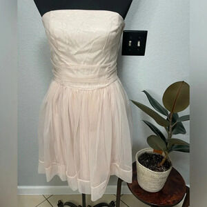 Vintage Divided by H& M Strapless Light Pink Tulle Dress Size 10